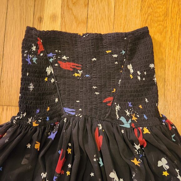 Maje Unique "Jiji Bird" Print Flowy Chiffon Skirt, Black-Multi, Sz (1 XS-S) - Picture 8 of 13